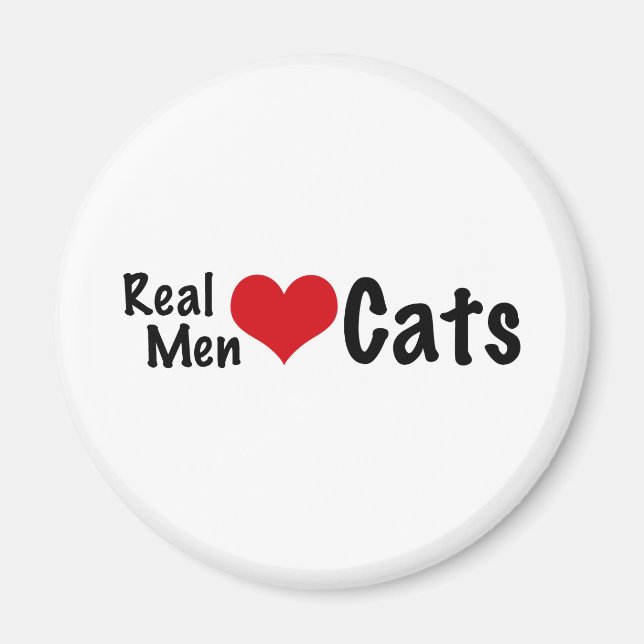 Aimant Les vrais hommes aiment les chats #2 (Devant)