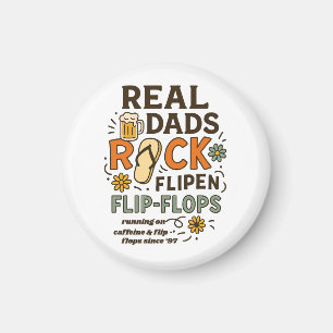 Aimant Les vrais papas adorent les tongs