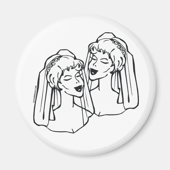 Aimant Lesbiennes mariées Gay mariage Faveurs (Devant)
