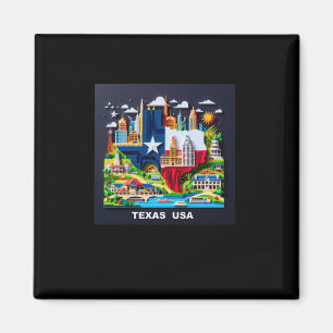 Aimant L'État du Texas aux États-Unis Sticker1