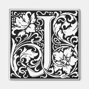 Aimant Letter J Medieval Monogram Vintage Initial