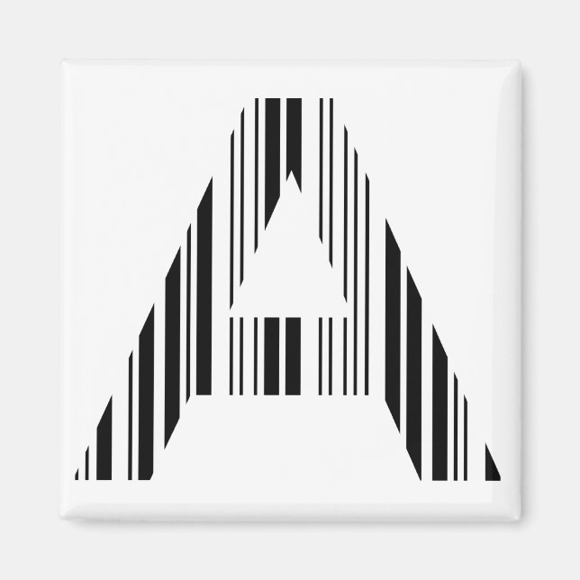 Aimant LETTRE A CODE BARRE Premier Motif de code barre in (Devant)