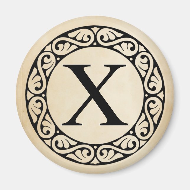 Aimant LETTRE AlphabET GRECQUE CHI (Devant)