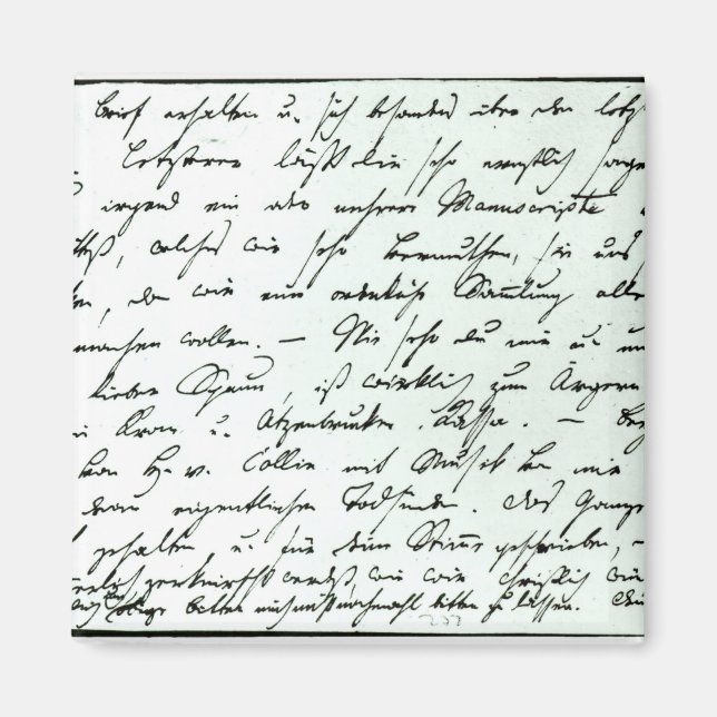 Aimant Lettre autographe de Franz Schubert (Devant)