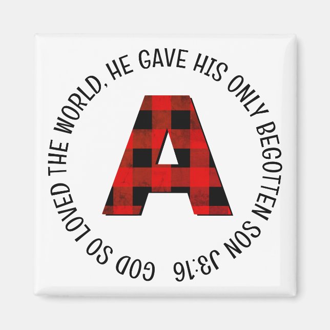 Aimant Lettre Buffalo Plaid A Monogram (Devant)