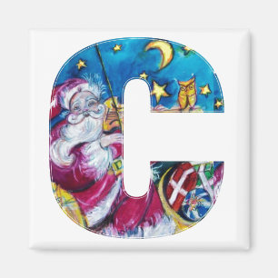 AIMANT LETTRE C DE NOËL / MONOGRAM PÈRE NOËL INSPIRÉ