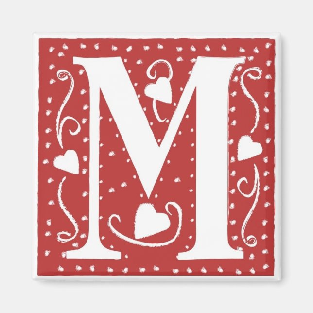AIMANT LETTRE COEUR MARIAGE M (Devant)