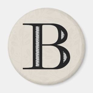 Aimant Lettre Damas B - Noir
