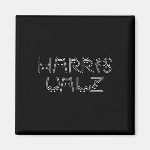 Aimant Lettre de chat Harris Tim Walz Waltz Conception de