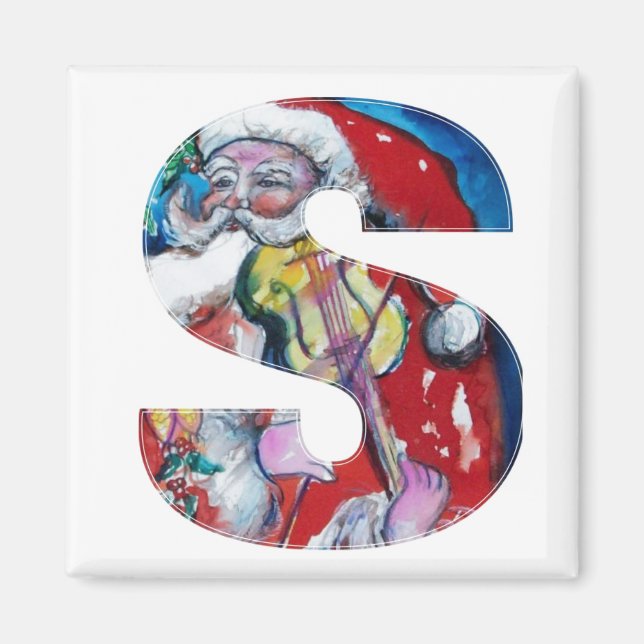 AIMANT LETTRE DE NOËL / PÈRE NOËL AVEC MONOGRAM DE VIOLON (Devant)