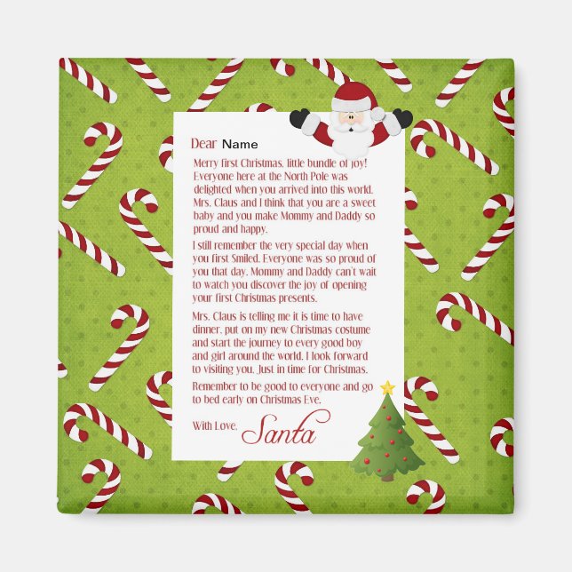 Aimant Lettre du Père Noël (Devant)