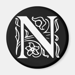 Aimant Lettre fantaisie N