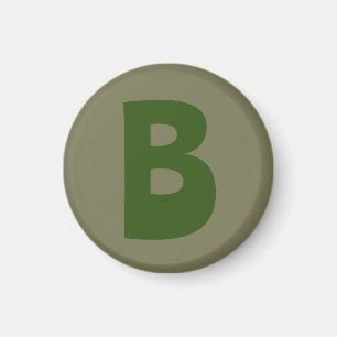 Aimant LETTRE INITIALE Élégante MONOGRAPHIQUE VERT
