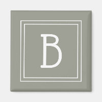 Lettre initiale minimaliste encadrée et monogramme