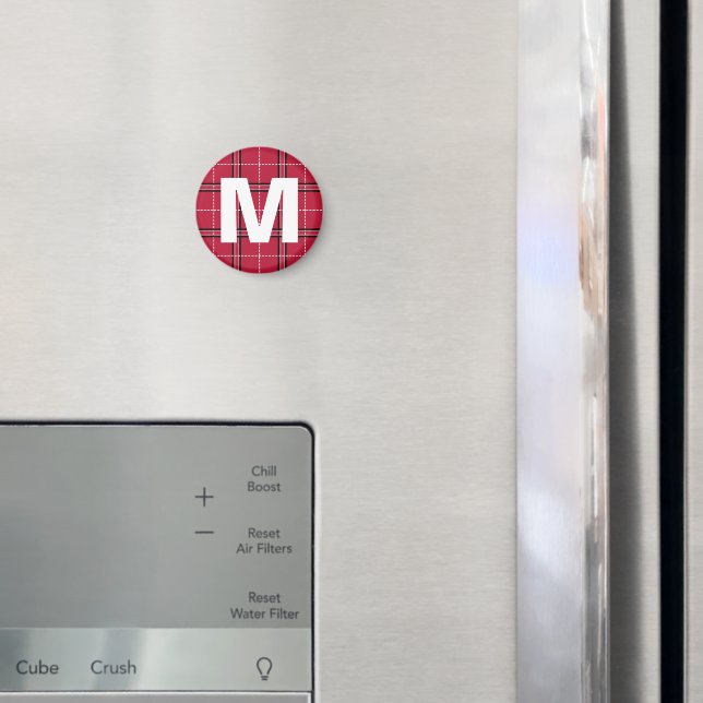 Aimant LETTRE INITIALE MONOGRAPHIQUE PLAN Rouge ACIER D'A (In situ (réfrigérateur))