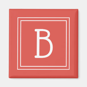 Aimant LETTRE INITIALE MOYENNE Modèle Rouge Blanc