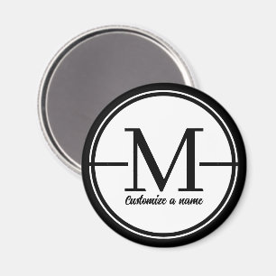 Aimant Lettre M de monogramme initiale minimaliste modern