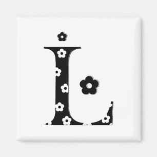 Aimant LETTRE Motif Fleur L