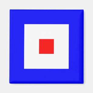 Aimant Lettre nautique W (whiskey) de signe d'alphabet de