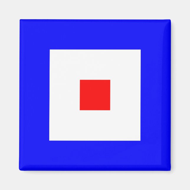 Aimant LETTRE SIGNE D'ALPHABET NAUTIQUE W (Whiskey) (Devant)