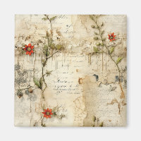 Lettre vintage d'amour parchemin avec fleurs (6)