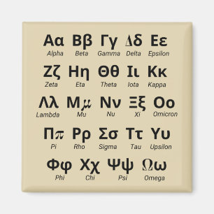 Aimant Lettres alphabétiques grecques en ordre