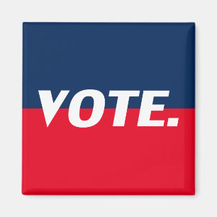 Aimant Lettres blanches "Vote", arrière - plan bleu roug