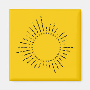 Aimant Lettres et chiffres en code Morse – Graphique jaun