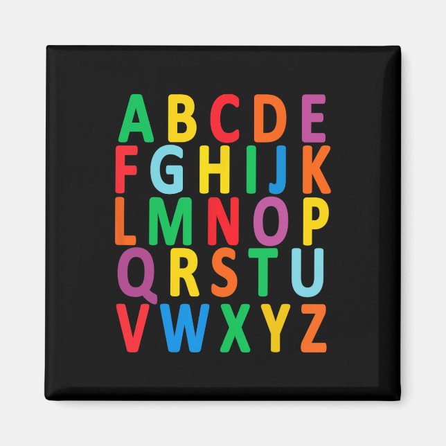 Aimant Lettres majuscules Alphabet Apprendre Abc Garçon F (Devant)