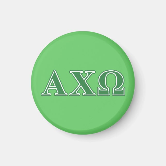 Aimant LETTRES VERTES Alphi Chi Omega (Devant)