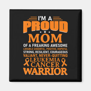 Aimant Leukemia Cancer Awareness Survivor Orange Ribbon M