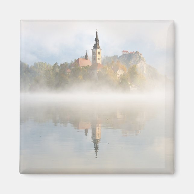 Aimant Levée de soleil de Foggy au lac Bled (Devant)