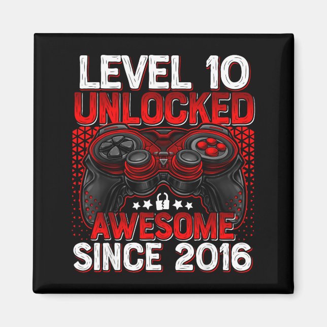 Aimant Level 10 Unlocked 10 Year Old Boys 10th Birthday B (Devant)
