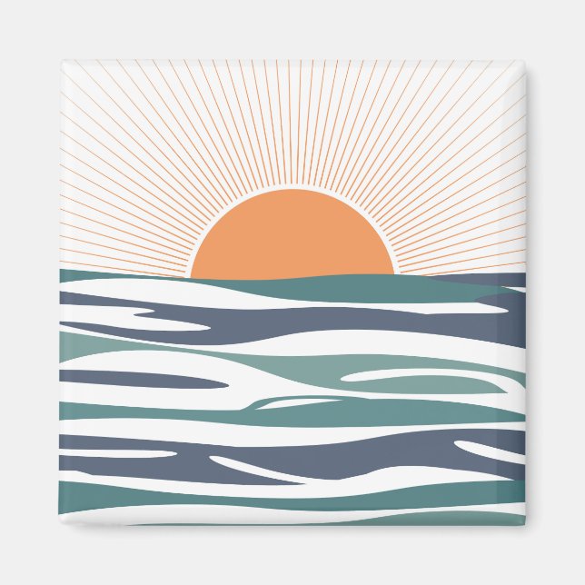 Aimant Lever du soleil au bord de la mer (Devant)