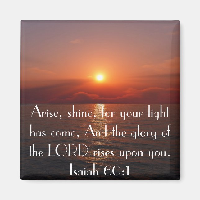 Aimant Lever Shine Bible verset Isaïe 60:1 (Devant)