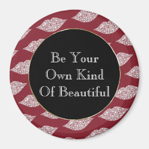 Aimant Lèvres Diamond Blanc Rouge