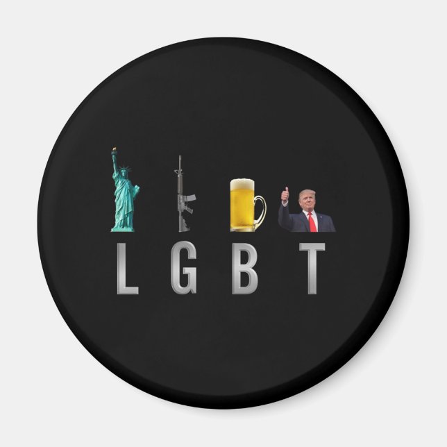 Aimant LGBT - Armes de la liberté Bière Trump 6 (Devant)
