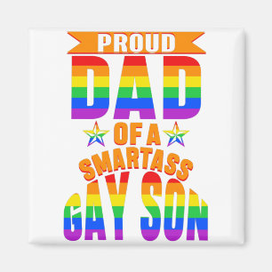Aimant Lgbt Fier Papa D'Un Fils Gay Smartass