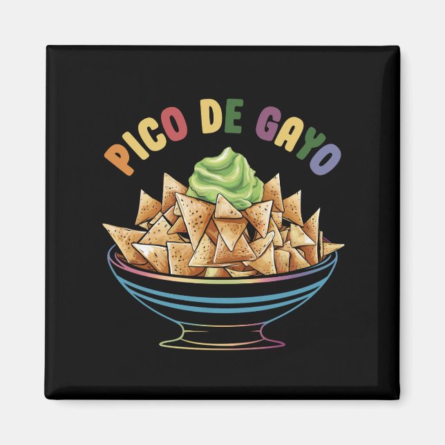 Aimant LGBT Pico De Gayo Funny Gay pride Arc-en-ciel (Devant)