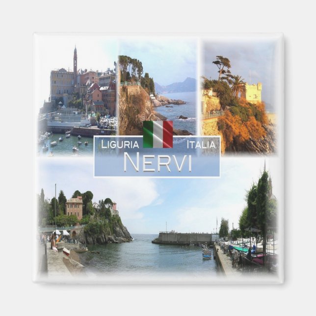 Aimant LGR042 NERVI, Mosaïque, Ligurie, Italie, Frigo (Devant)