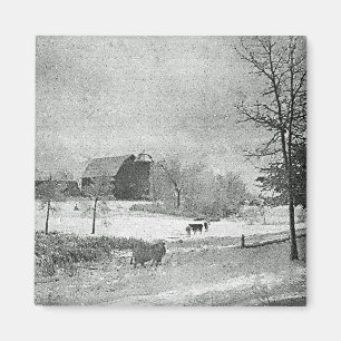 Aimant L'hiver à la ferme