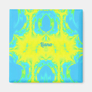Aimant LIANA ~ Abstract Pattern ~ Yellow Blue Green ~