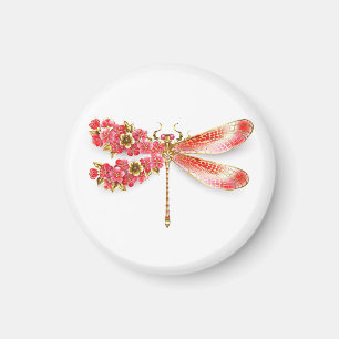Aimant libellule de fleurs avec sakura de bijoux