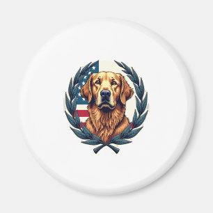 Aimant Liberty Golden Retriever Vintage Tee Patriotique