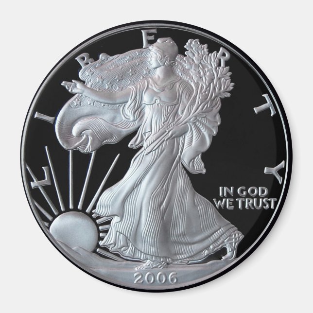 Aimant Liberty Silver Dollar Head 2006 (Devant)