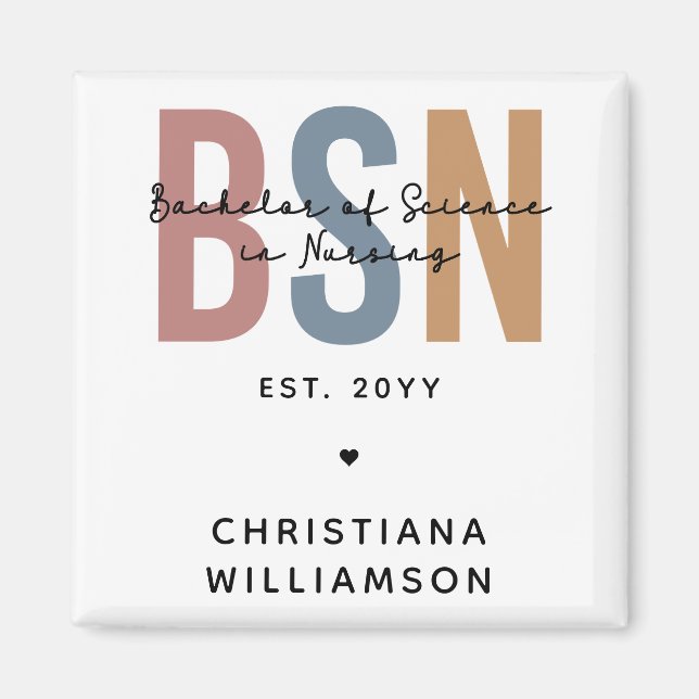 Aimant Licence BSN en sciences infirmières sur mesure (Devant)