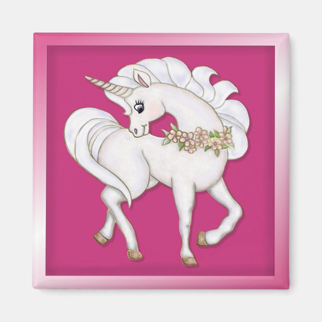 Aimant licorne blanche (Devant)