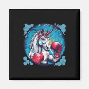 Aimant Licorne de boxe avec gants de boxe Kickboxing Mign