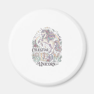 Aimant Licorne Fleur Céleste Licorne Premium Vecteur Typo
