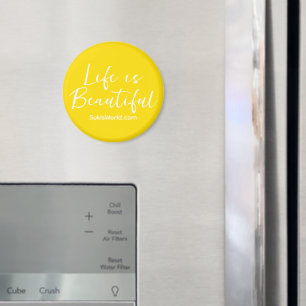 Aimant Life is Beautiful Yellow Brand Blog Website